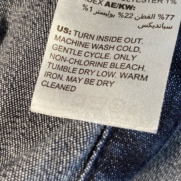 Chicos dark Denim Shirt Dress above knee Size 10 Button Detail Cotton stretch - Picture 5 of 13